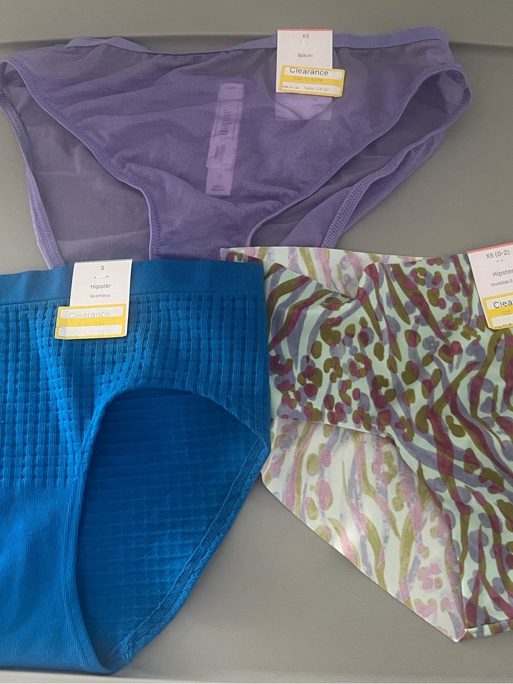 Auden Seamless Hipster & Bikini Underwear Set - Purple, Blue & Multi size XS/S